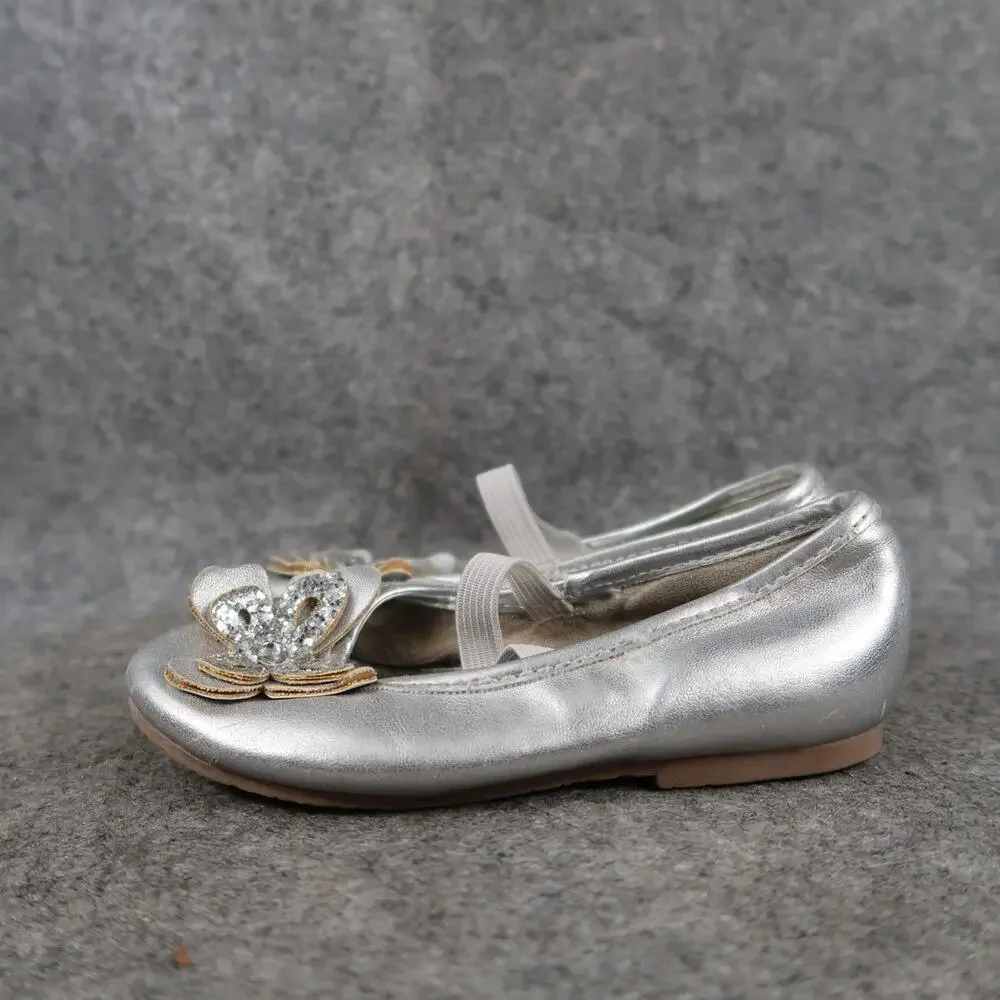 Koala Kids Shoes Toddler 8 Ballet Flats Elastic Strap Metallic Embellished Toe